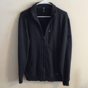 Calvin Klein Black Zip Up Sweater with Collar
